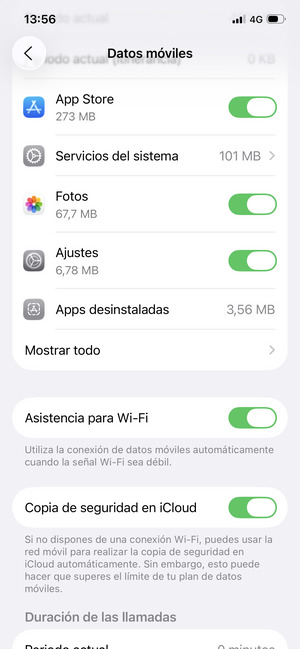 Desplácese hacia abajo y desactive Asistencia para Wi-Fi