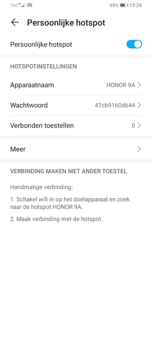 Uw telefoon is nu geïnstalleerd voor gebruik als modem