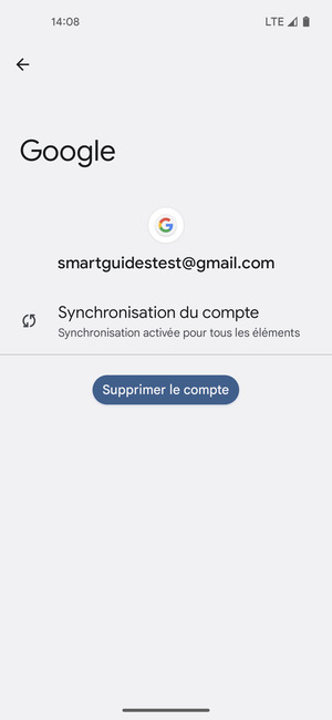 Sélectionnez Synchronisation du compte