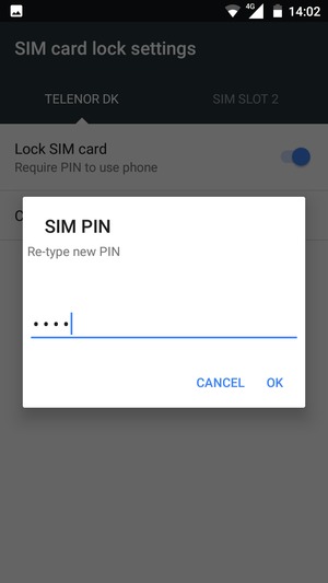 Confirm your new SIM PIN and select OK