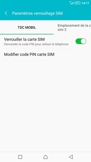 Sélectionnez Public puis Modifier code PIN carte SIM