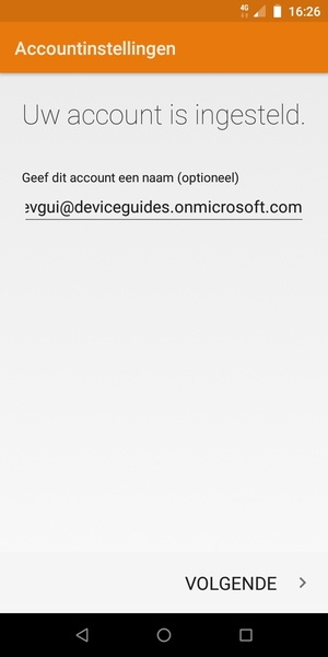 Geef uw account een naam en selecteer VOLGENDE