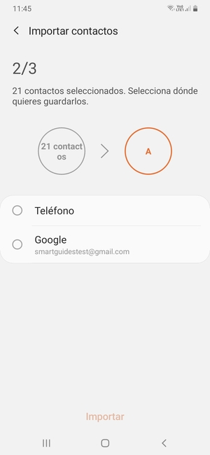 Seleccione su cuenta Google