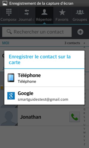 Sélectionnez votre compte