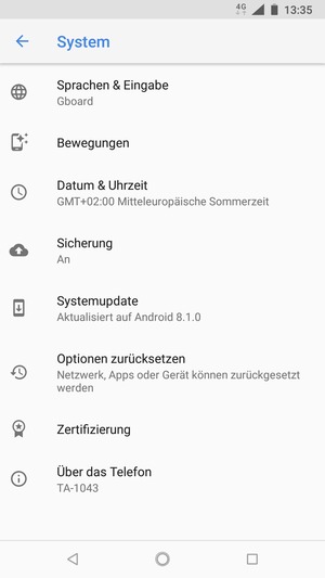 Wählen Sie Systemupdate