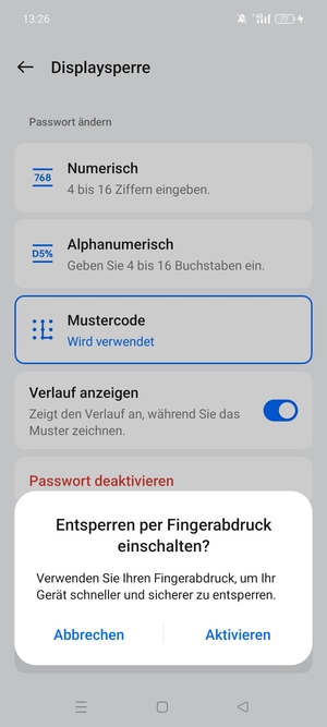 Wählen Sie die gewünschte Option