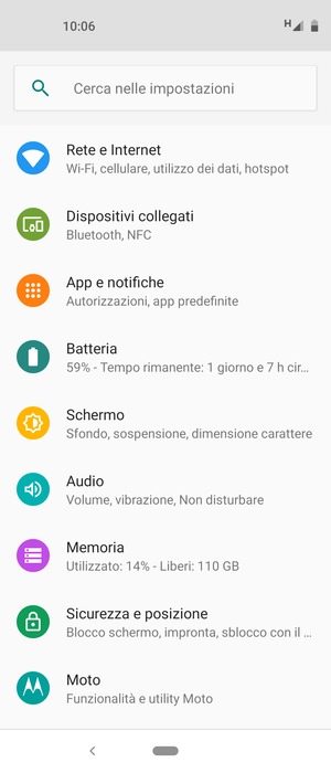 Seleziona Sicurezza e posizione