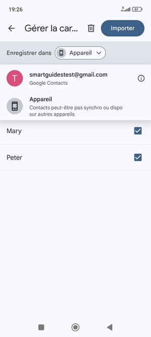 Sélectionnez votre compte Google