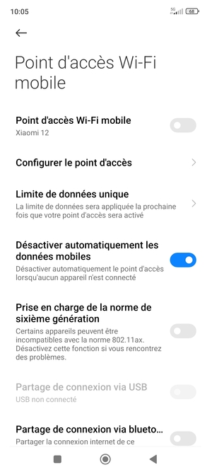 Sélectionnez Configurer le point d'accès