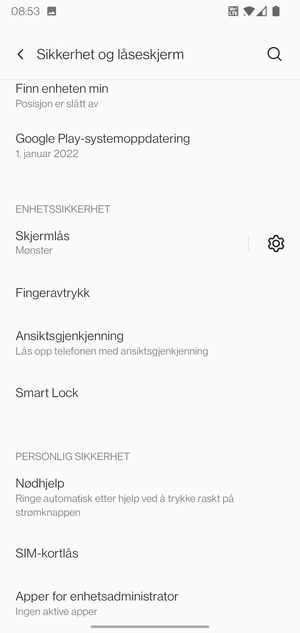 Telefonen din er nå sikret med en skjermlås