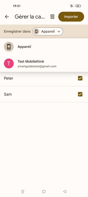 Sélectionnez votre compte Google