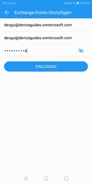 Geben Sie Ihre E-Mail-Adresse, Ihre Benutzername und Ihr Passwort ein. Wählen Sie EINLOGGEN