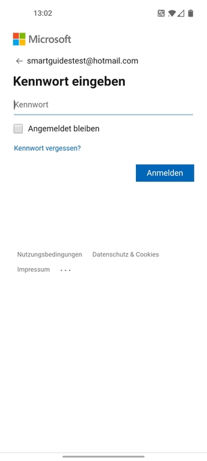 Geben Sie Ihre Passwort ein und wählen Sie Anmelden