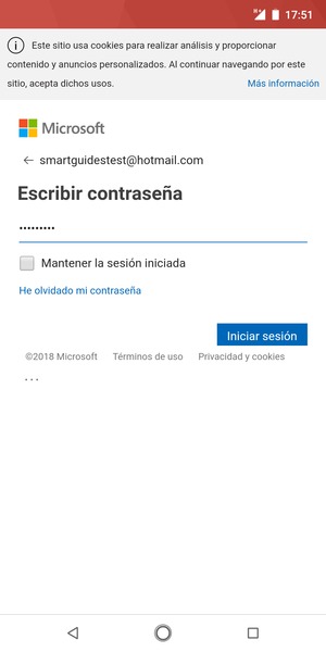 Introduzca su contraseña y seleccione Iniciar sesión
