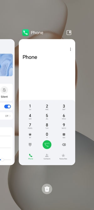 Select the Delete  icon to close all running apps