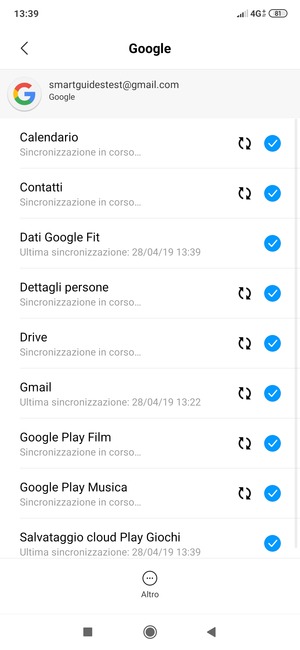Le tue informazioni verranno sincronizzate