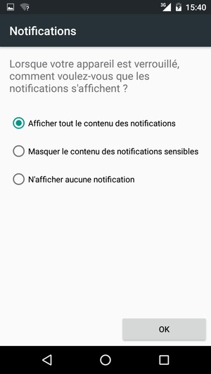 Sélectionnez votre option préférée et sélectionnez OK