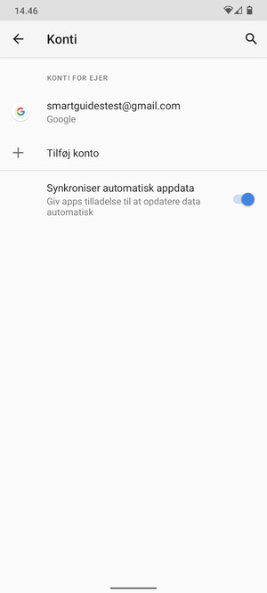 Vælg din Google konto