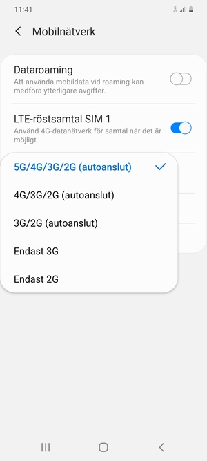Tryck på ditt föredragna alternativ