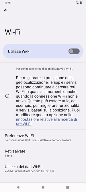 Attiva Utilizza Wi-Fi