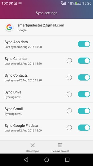 Your information will be synchronised
