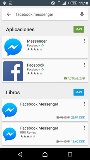 Seleccione la aplicación