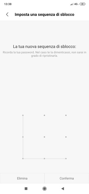 Disegna nuovamente la sequenza di sblocco