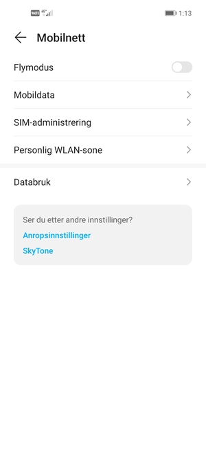 Velg Mobildata