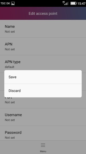 Select Menu and Save