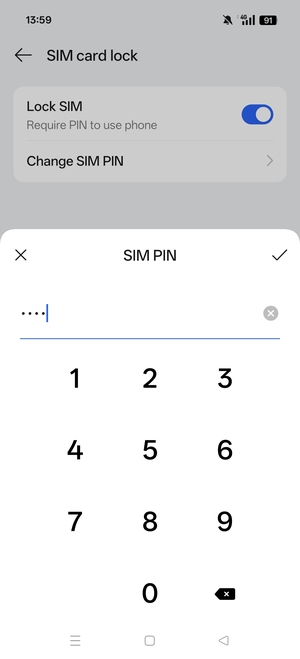Enter your New PIN for the SIM card and select OK