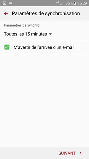 Sélectionnez SUIVANT