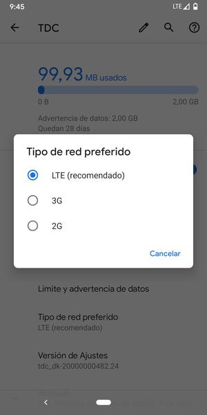 Seleccione la opción deseada