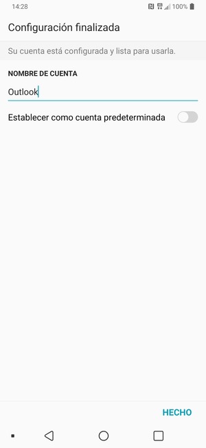 Déle a su cuenta un nombre y seleccione HECHO