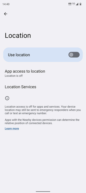 Turn off Use location