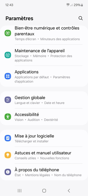 Faites défiler et sélectionnez Mise à jour du logiciel