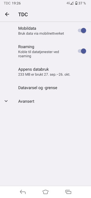 Slå Roaming på eller av