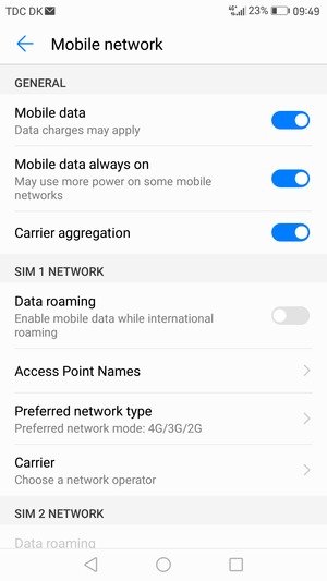 To change network if network problems occur,  select Carrier