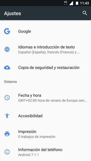 Desplácese y seleccione Información del teléfono