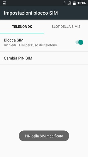 Il tuo PIN della SIM è stato modificato