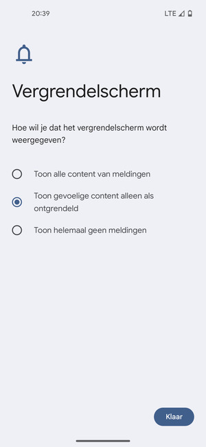 Selecteer uw voorkeursoptie en selecteer Klaar
