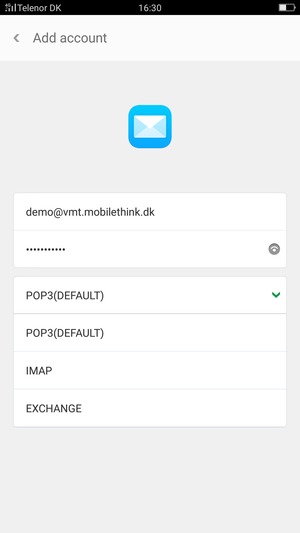 Select POP3(DEFAULT) or IMAP