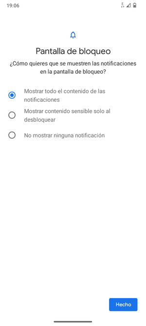 Seleccione la opción deseada y seleccione Hecho