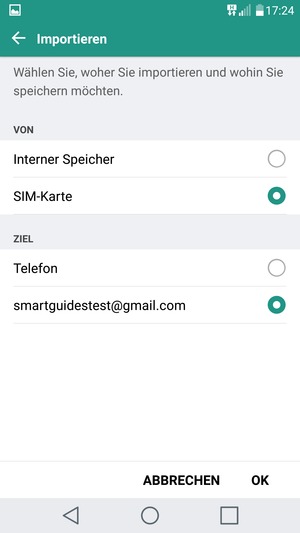 Wählen Sie Ihr Google Konto und wählen Sie OK