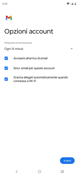 Seleziona Avanti