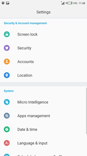 Scroll to and select Screen lock