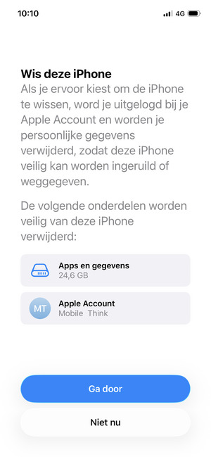 Selecteer Ga door