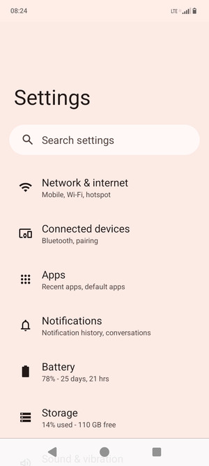 Select Network & internet