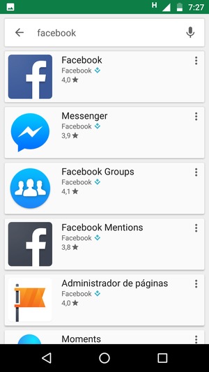 Seleccione la aplicación