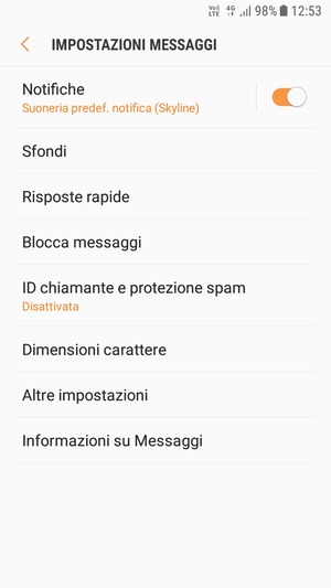 Seleziona Altre impostazioni