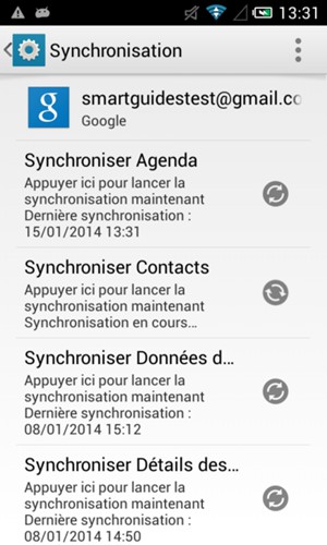 Vos informations seront synchronisées